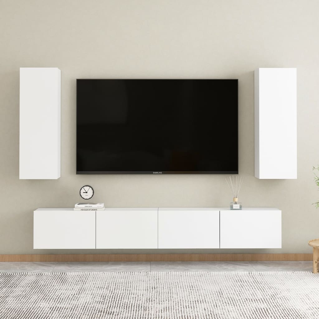 vidaXL TV omarica bela 30,5x30x90 cm iverna plošča