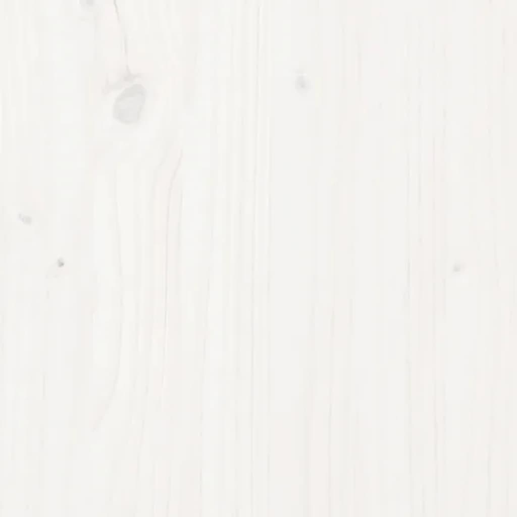 vidaXL Posteljni okvir bel iz trdnega lesa 90x190 cm
