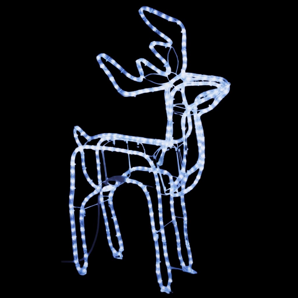 vidaXL Božični severni jeleni 3 kosi hladno beli