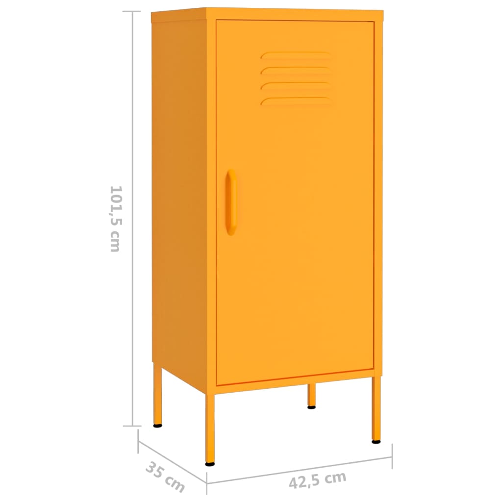 vidaXL Omara za shranjevanje gorčično rumena 42,5x35x101,5 cm jeklo