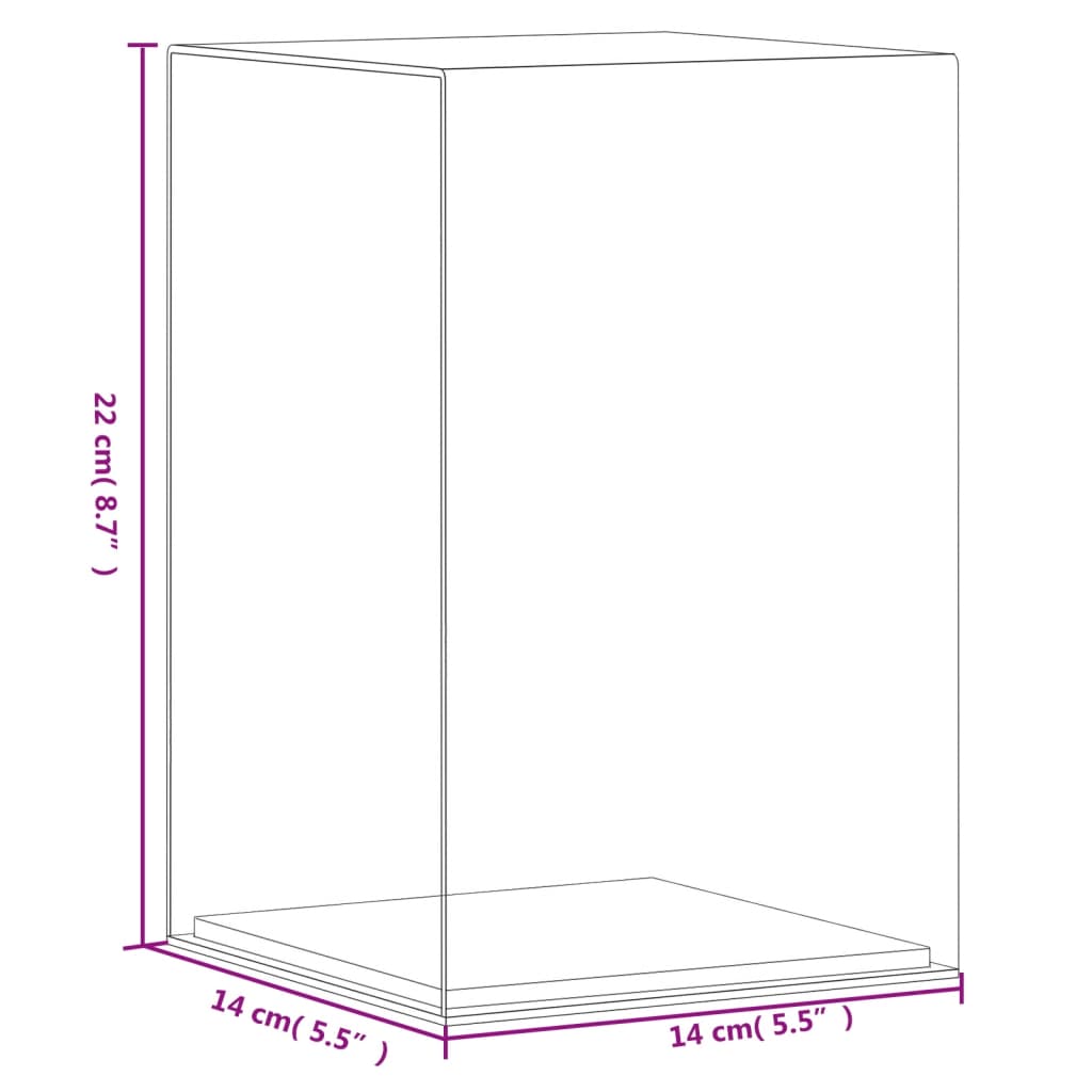 vidaXL Razstavna škatla prozorna 14x14x22 cm akril