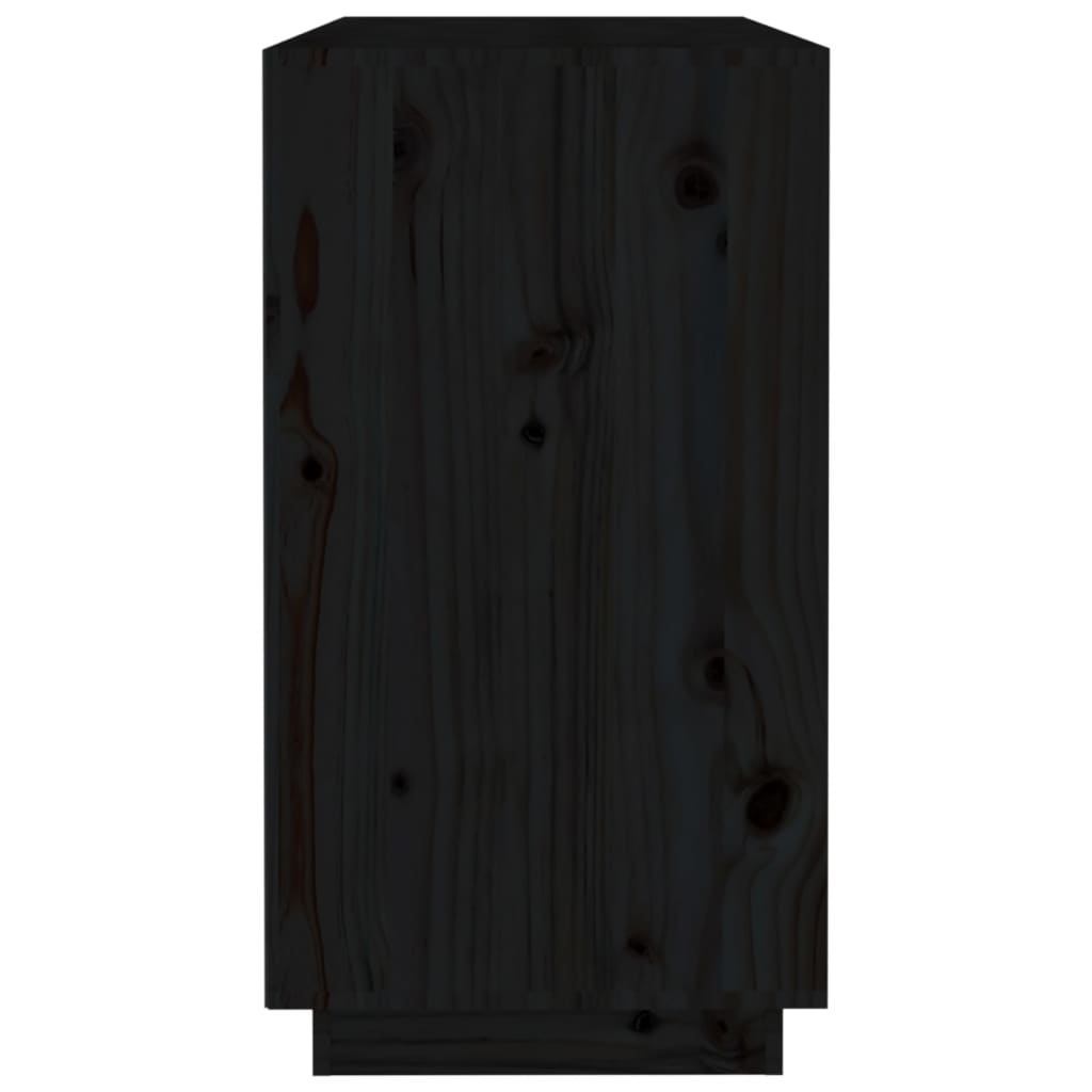 vidaXL Komoda črna 100x40x75 cm trdna borovina