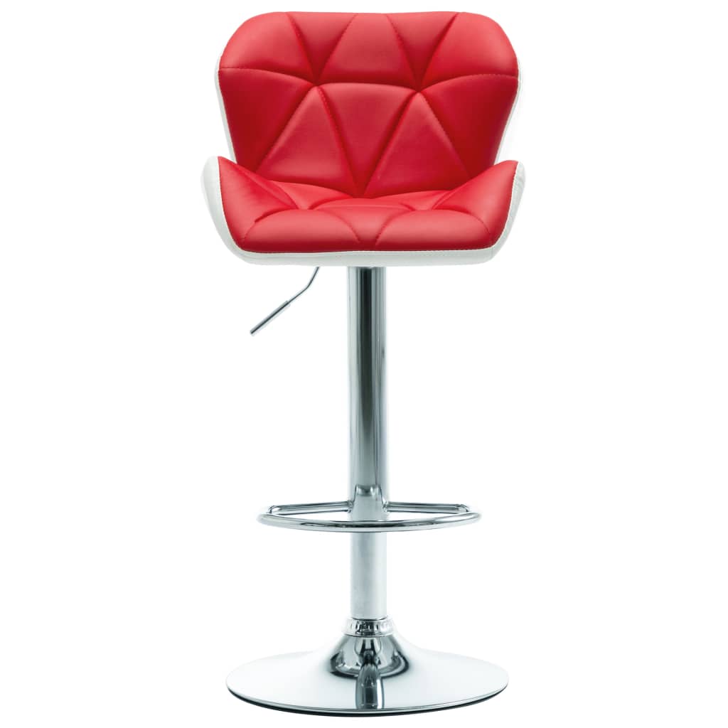 vidaXL Barski stolček rdeče umetno usnje