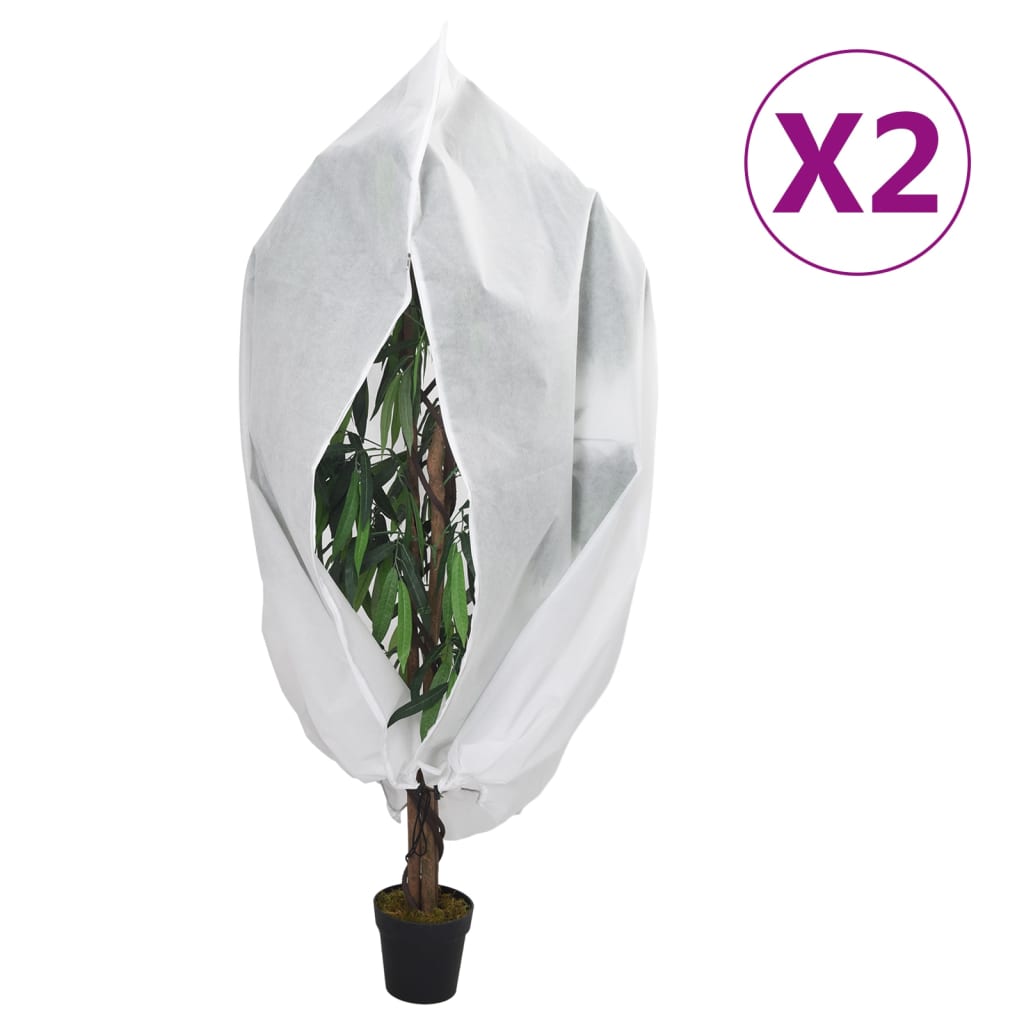 vidaXL Koprena za rastline iz flisa z zadrgo 2 kosa 70 g/m² 1,2x1,8 m