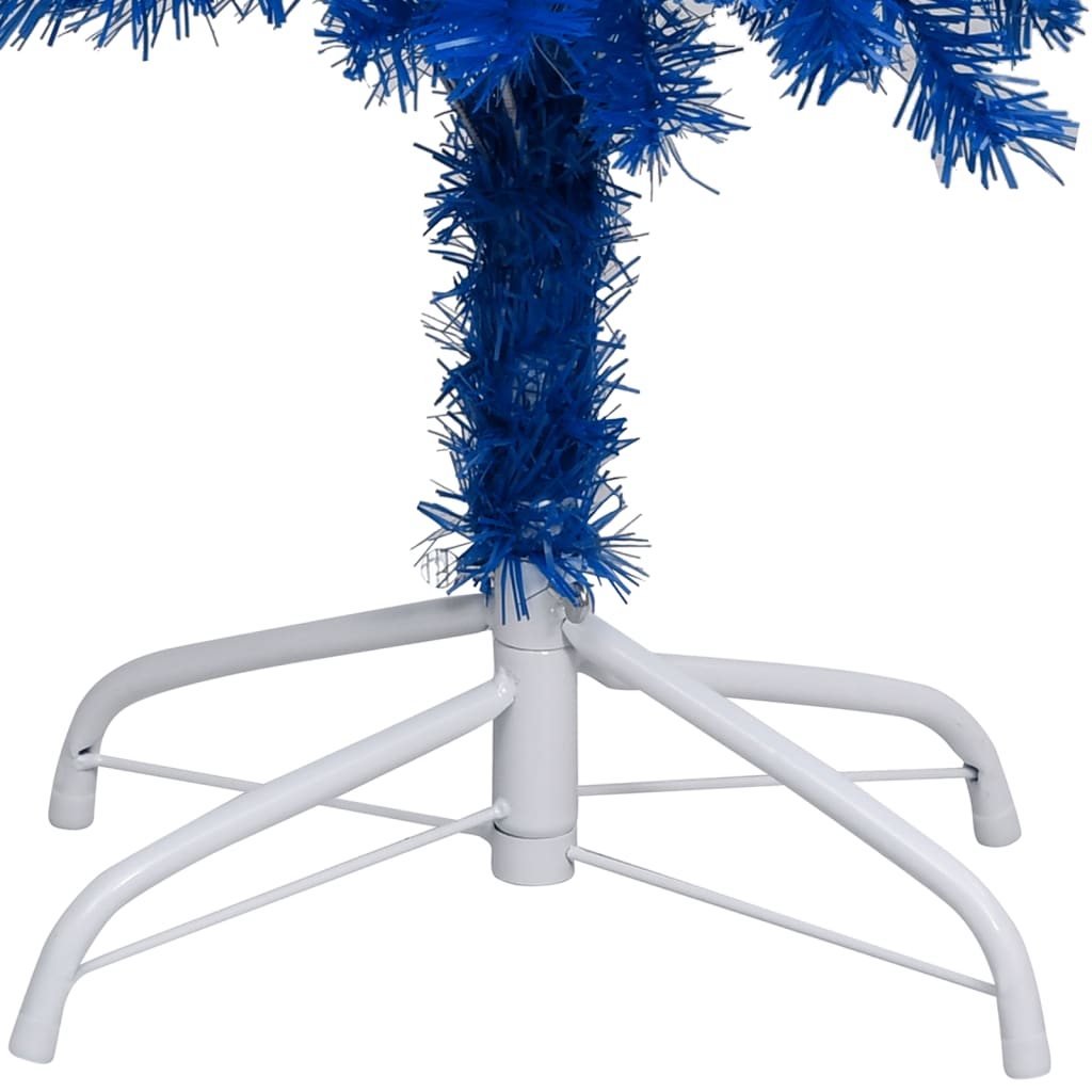 vidaXL Umetna osvetljena novoletna jelka s stojalom modra 240 cm PVC
