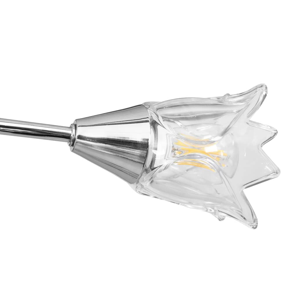 vidaXL Stropna svetilka s prozornimi senčniki za 5 E14 žarnic tulipan