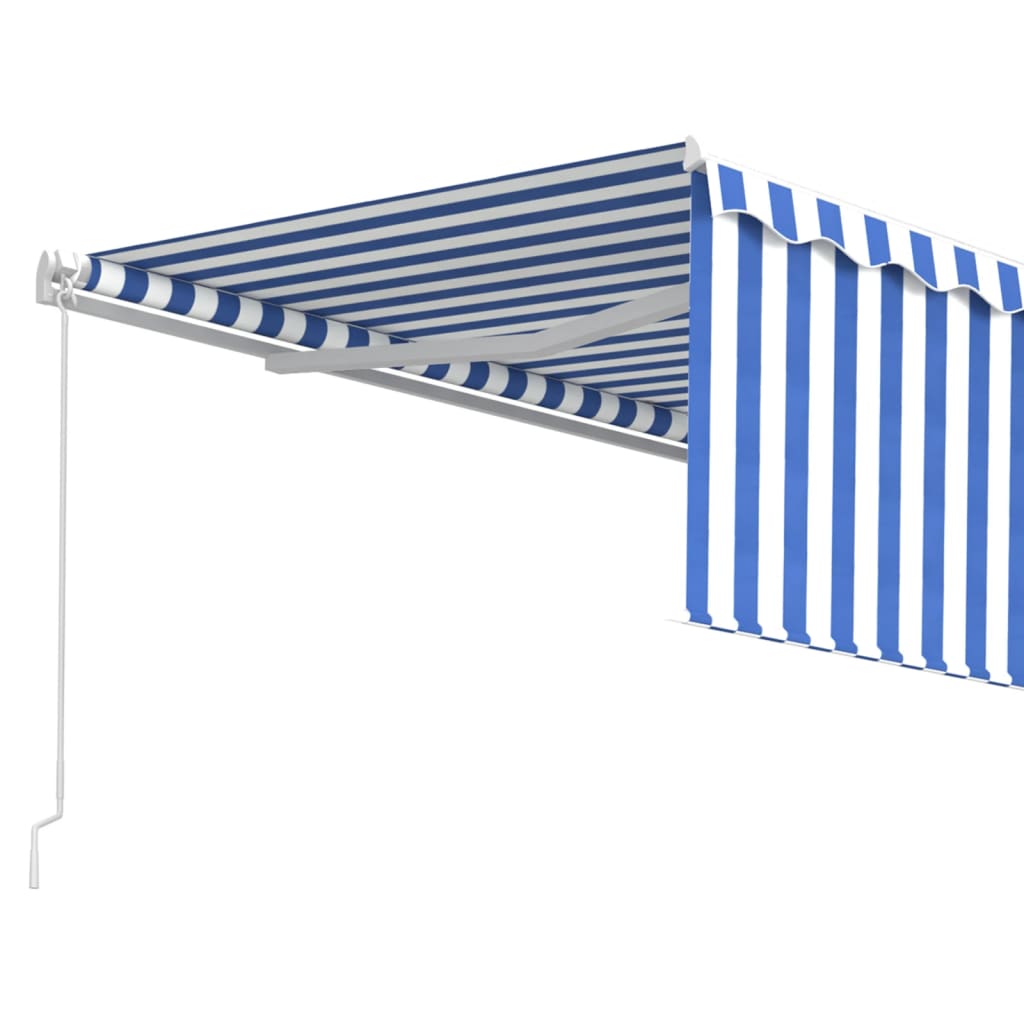 vidaXL Ročno zložljiva tenda s senčilom 4,5x3 m modra in bela