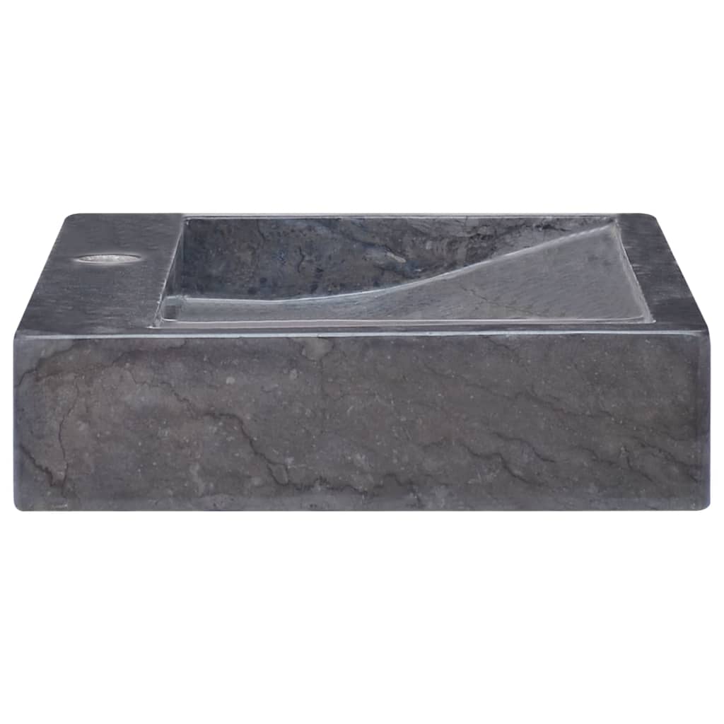 vidaXL Umivalnik črn 58x39x10 cm marmor