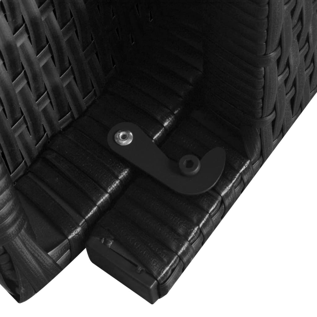 vidaXL Zložljiva ležalnika 2 kosa z mizico poli ratan črna