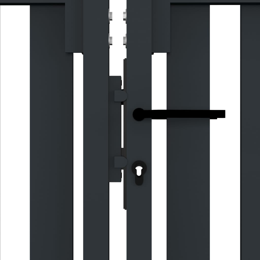 vidaXL Dvojna vrata za ograjo iz jekla 306x125 cm antracitna