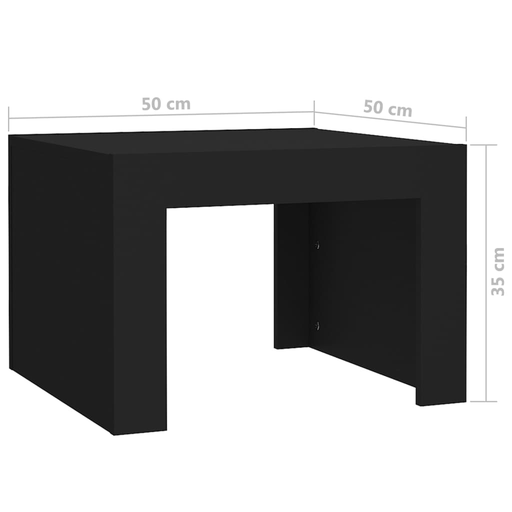 vidaXL Klubska mizica črna 50x50x35 cm iverna plošča