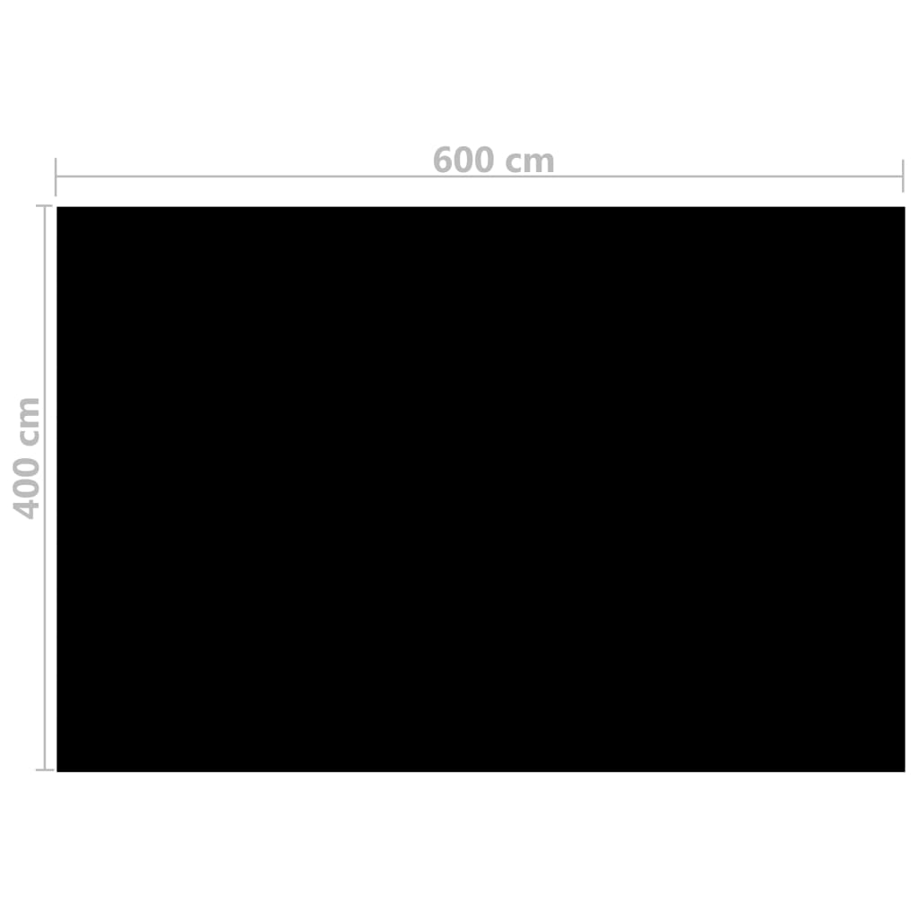 vidaXL Pravokotno pokrivalo za bazen 600x400 cm PE črno