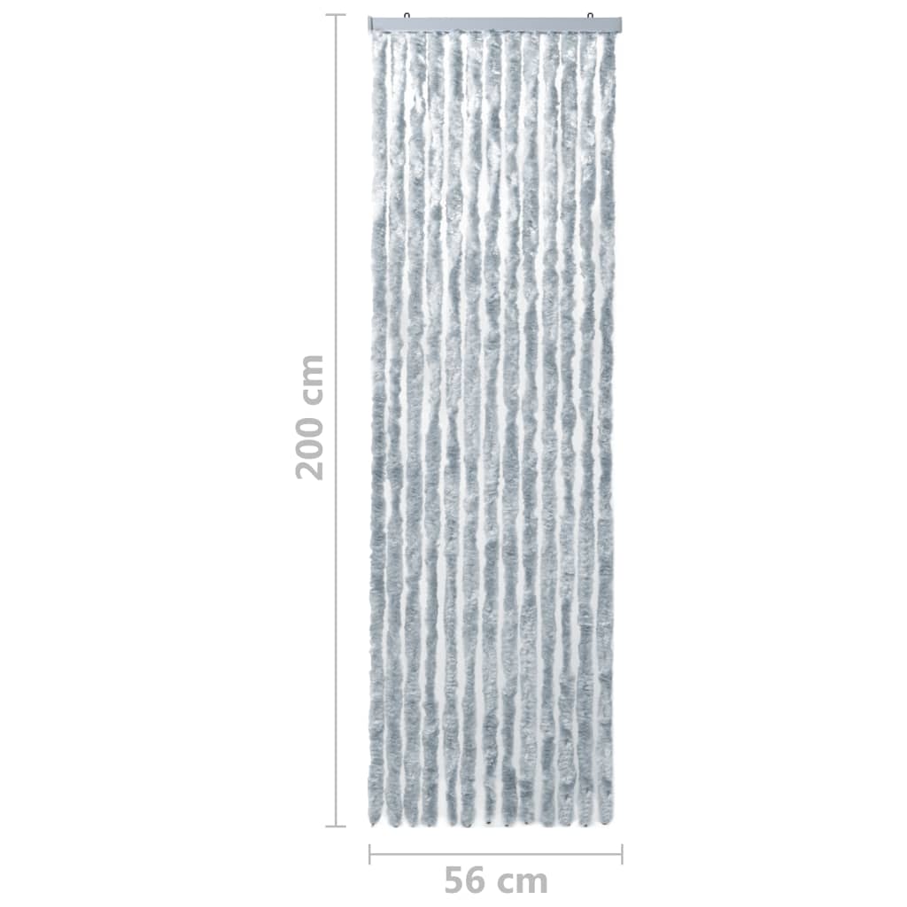 vidaXL Zavesa proti mrčesu bela in siva 56x200 cm šenilja
