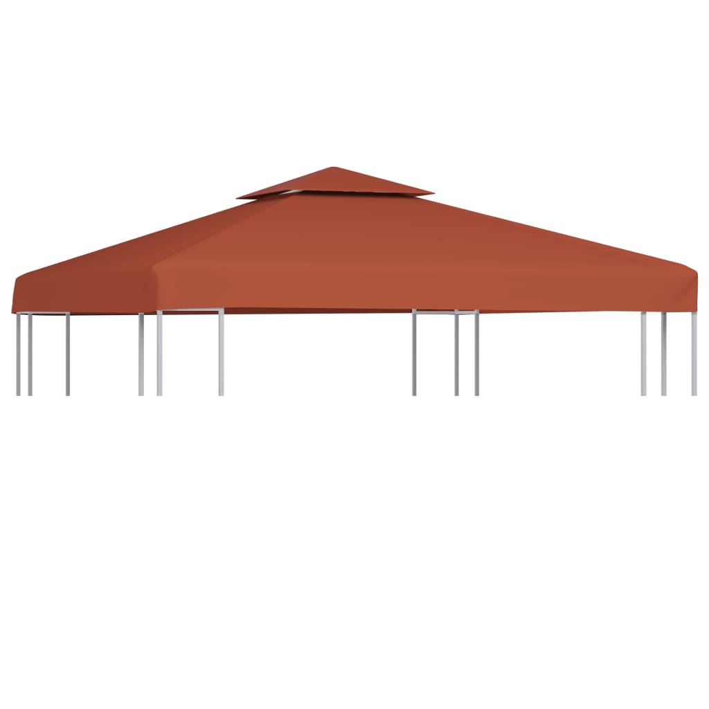 vidaXL Streha za paviljon 2-delna 310 g/m² 3x3 m terakota