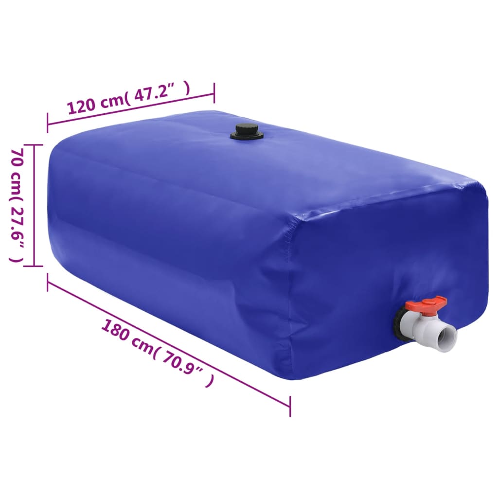 vidaXL Rezervoar za vodo s pipo zložljiv 1500 L PVC