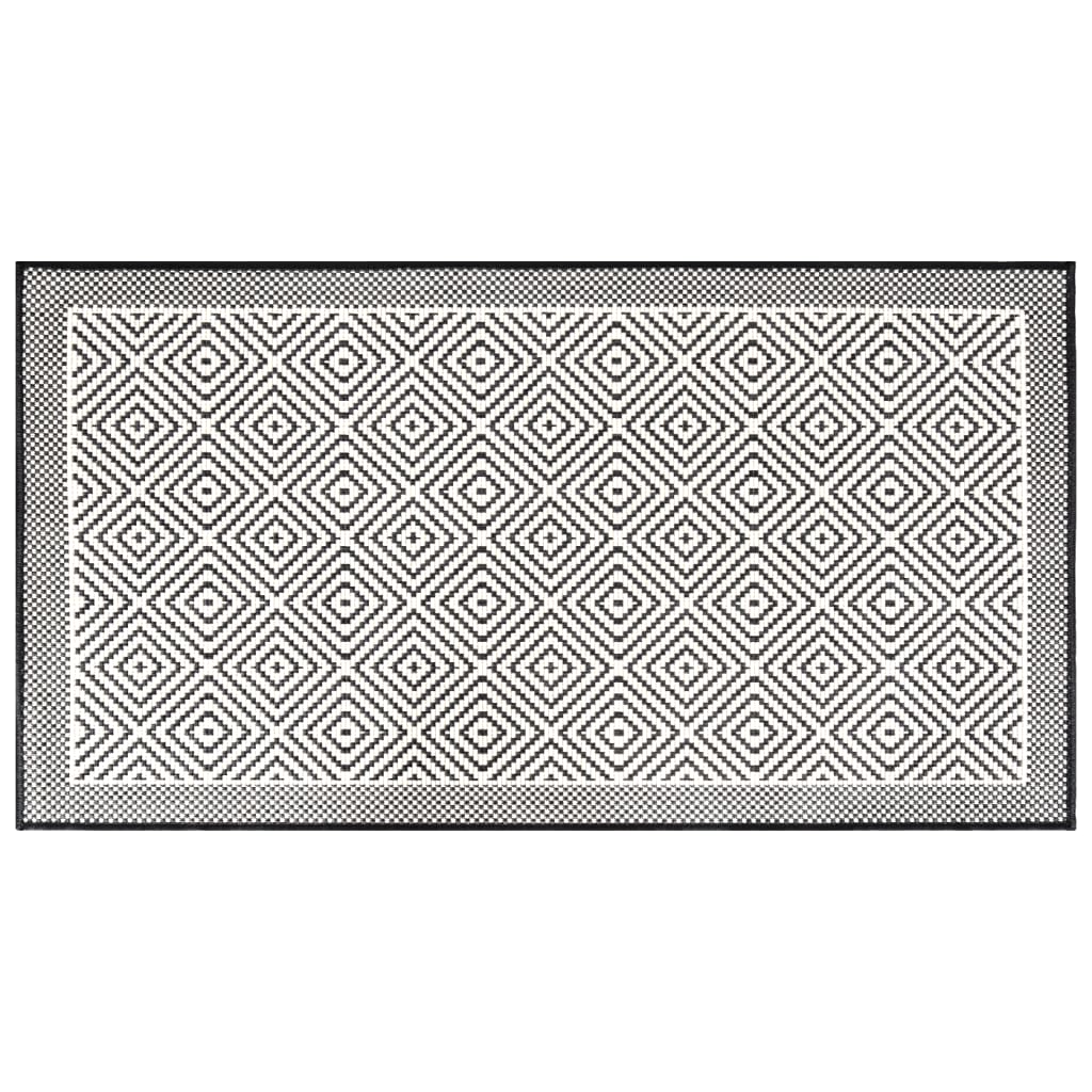 vidaXL Zunanja preproga siva in bela 80x150 cm dvostranski dizajn