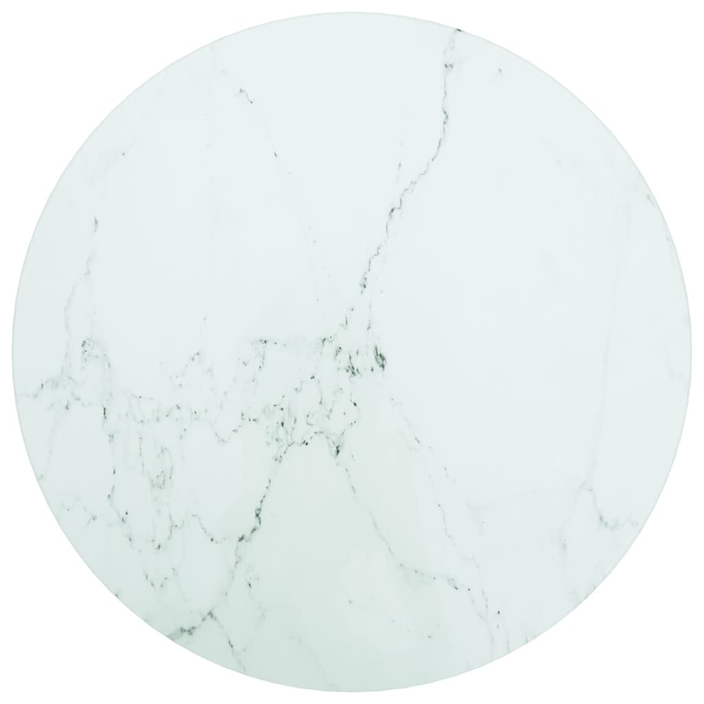 vidaXL Mizna plošča bela Ø40x0,8 cm kaljeno steklo z marmorjem