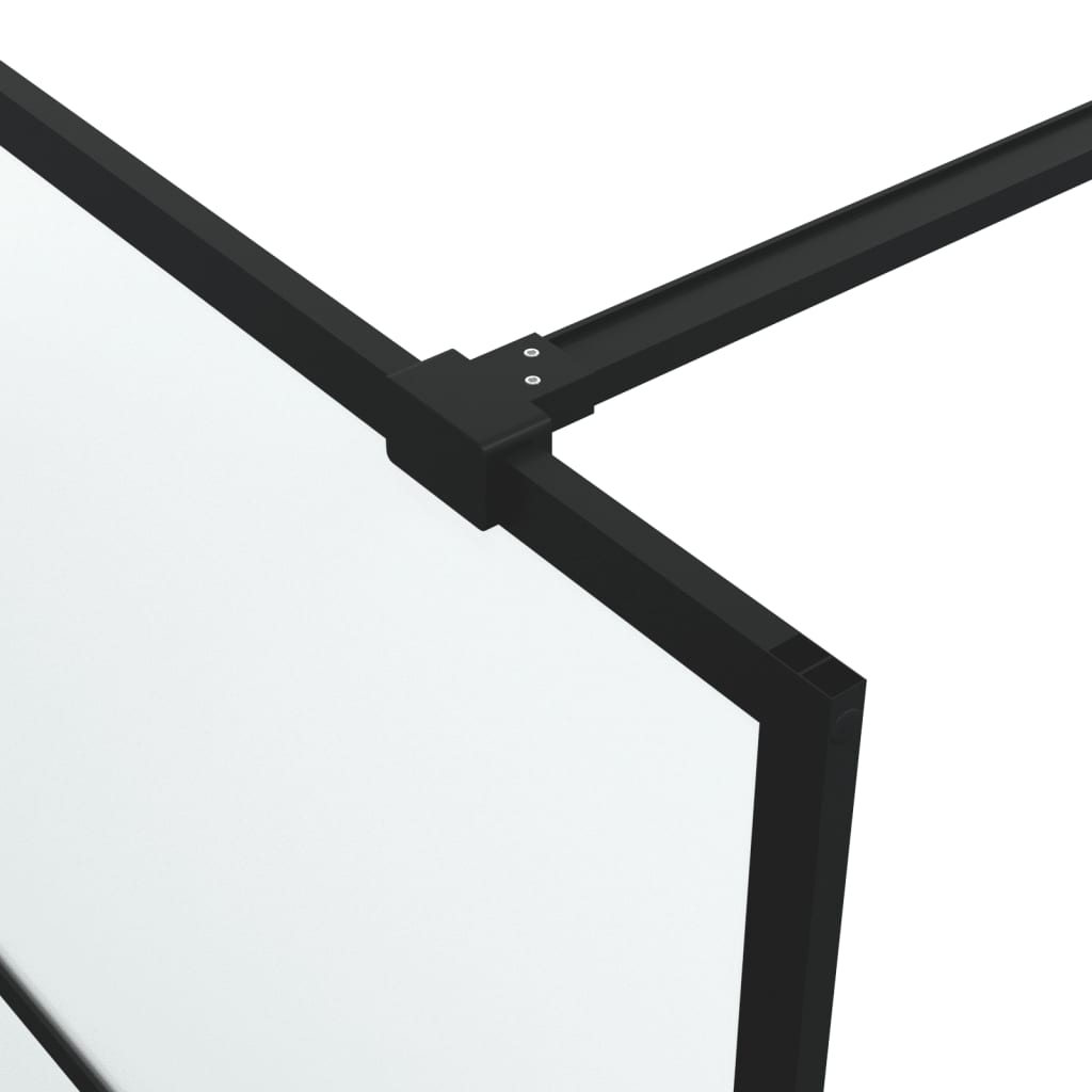 vidaXL Pregrada za tuš črna 90x195 cm motno ESG steklo
