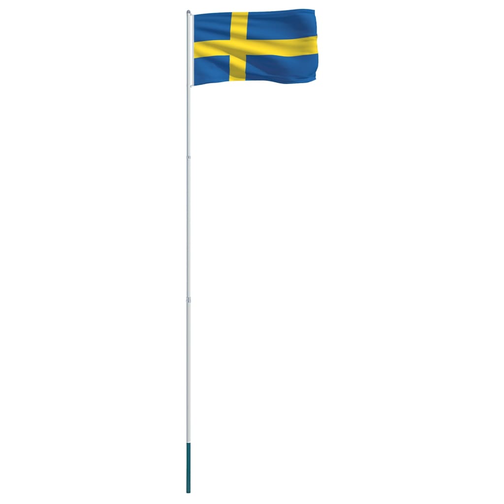 vidaXL Zastava Švedske in aluminijast zastavni drog 4 m