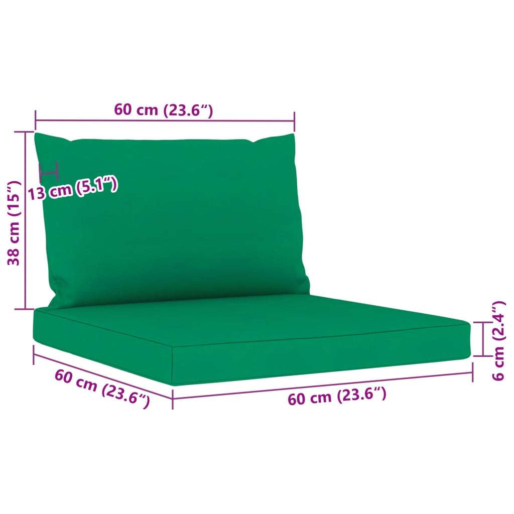 vidaXL Vrtna sedežna garnitura 8-delna z blazinami zelena