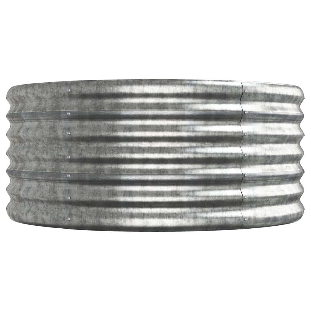vidaXL Visoka greda iz prašno premazanega jekla 296x80x36 cm srebrna