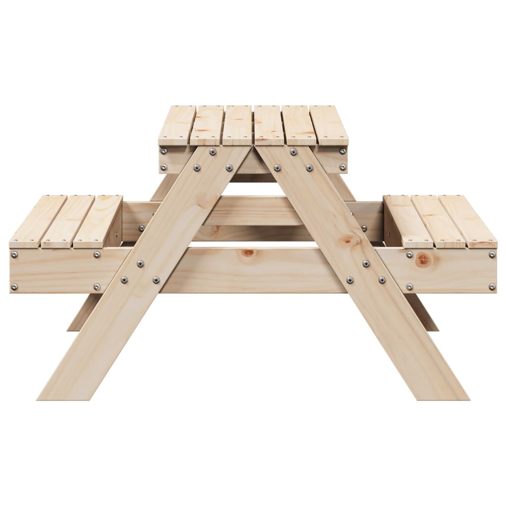 vidaXL Piknik miza za otroke 88x97x52 cm trdna borovina