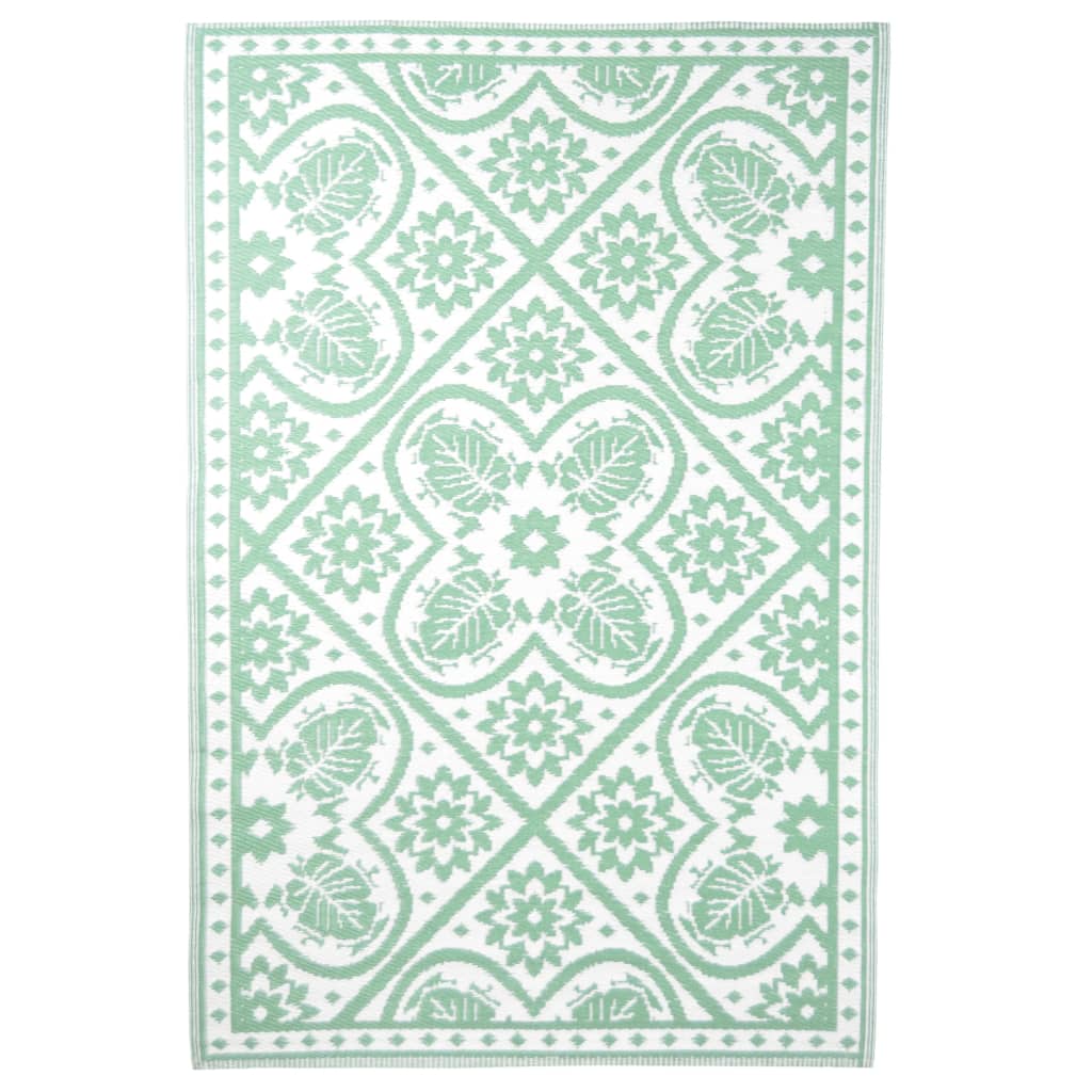 Esschert Design Zunanja preproga 182x122 cm ploščice zelena in bela