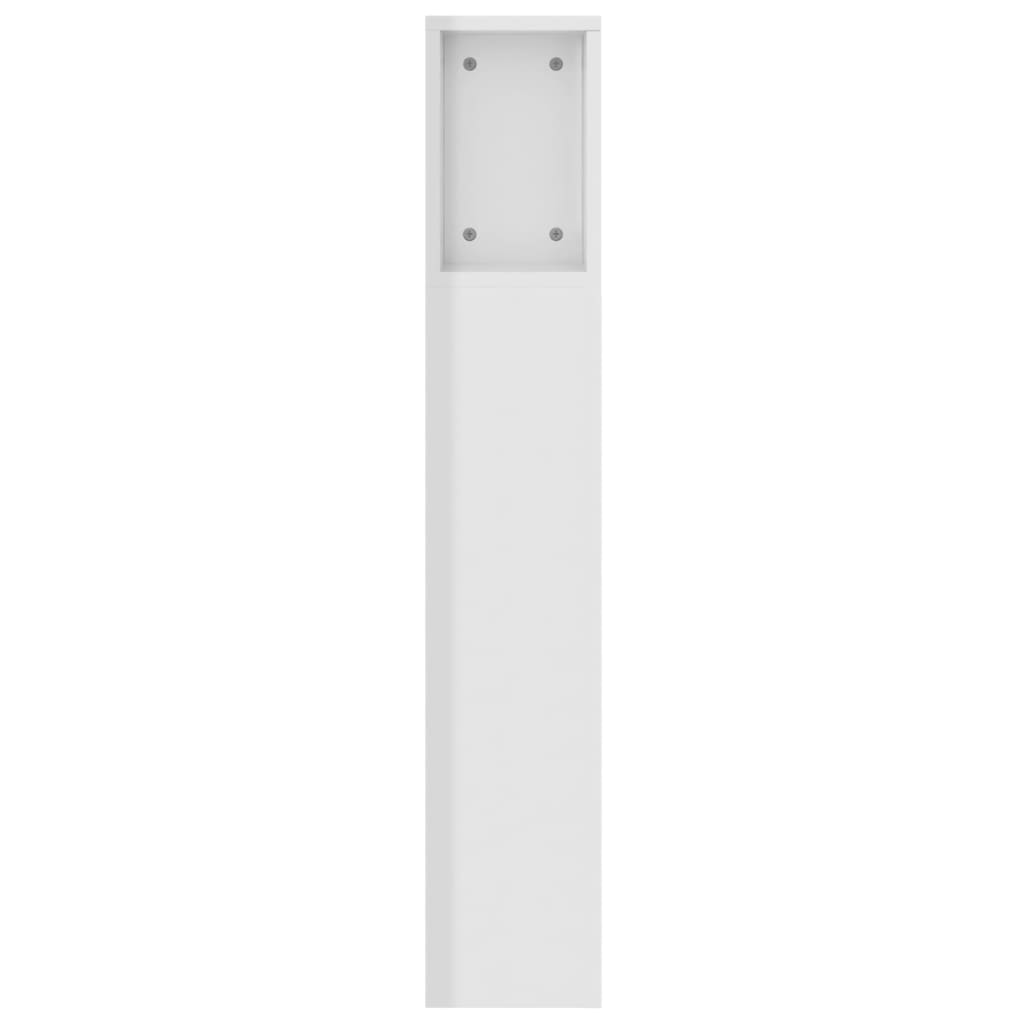 vidaXL Vzglavna omarica visok sijaj bela 160x18,5x104,5 cm