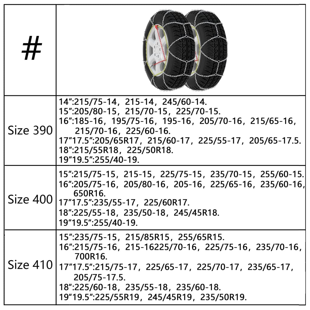 vidaXL Snežne verige za avtomobilske pnevmatike 2 kosa 9 mm KN100