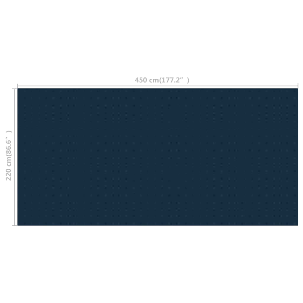 vidaXL Plavajoča PE solarna folija za bazen 450x220 cm črna in modra
