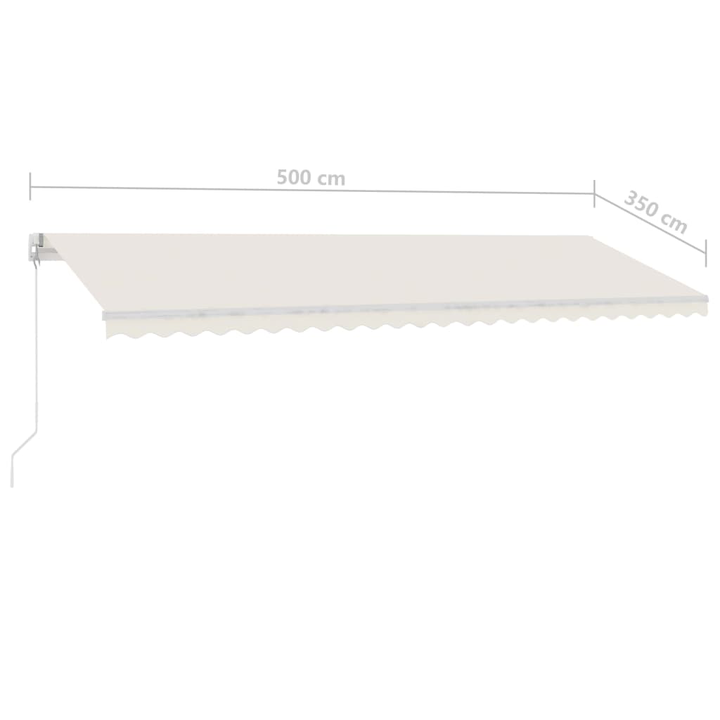 vidaXL Prostostoječa ročno zložljiva tenda 500x350 cm krem