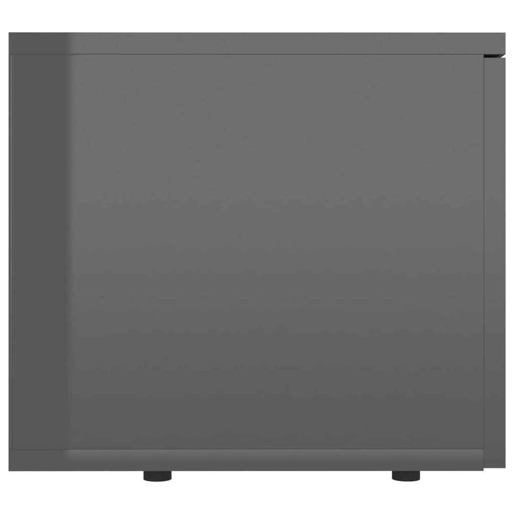 vidaXL TV omarica visok sijaj siva 80x34x30 cm iverna plošča