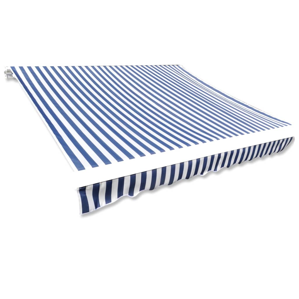 vidaXL Tenda iz platna modra in bela 4x3 m (brez okvirja)