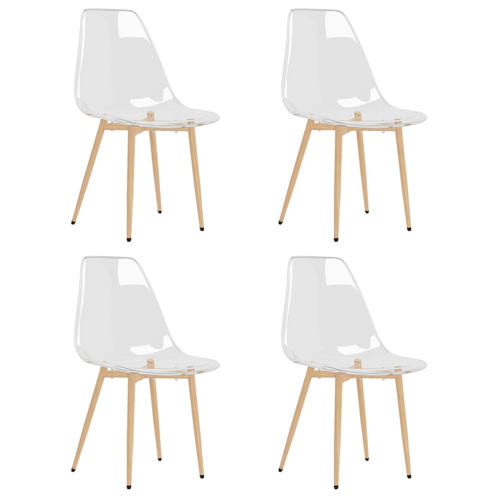vidaXL Jedilni stoli 4 kosi transparentni PET