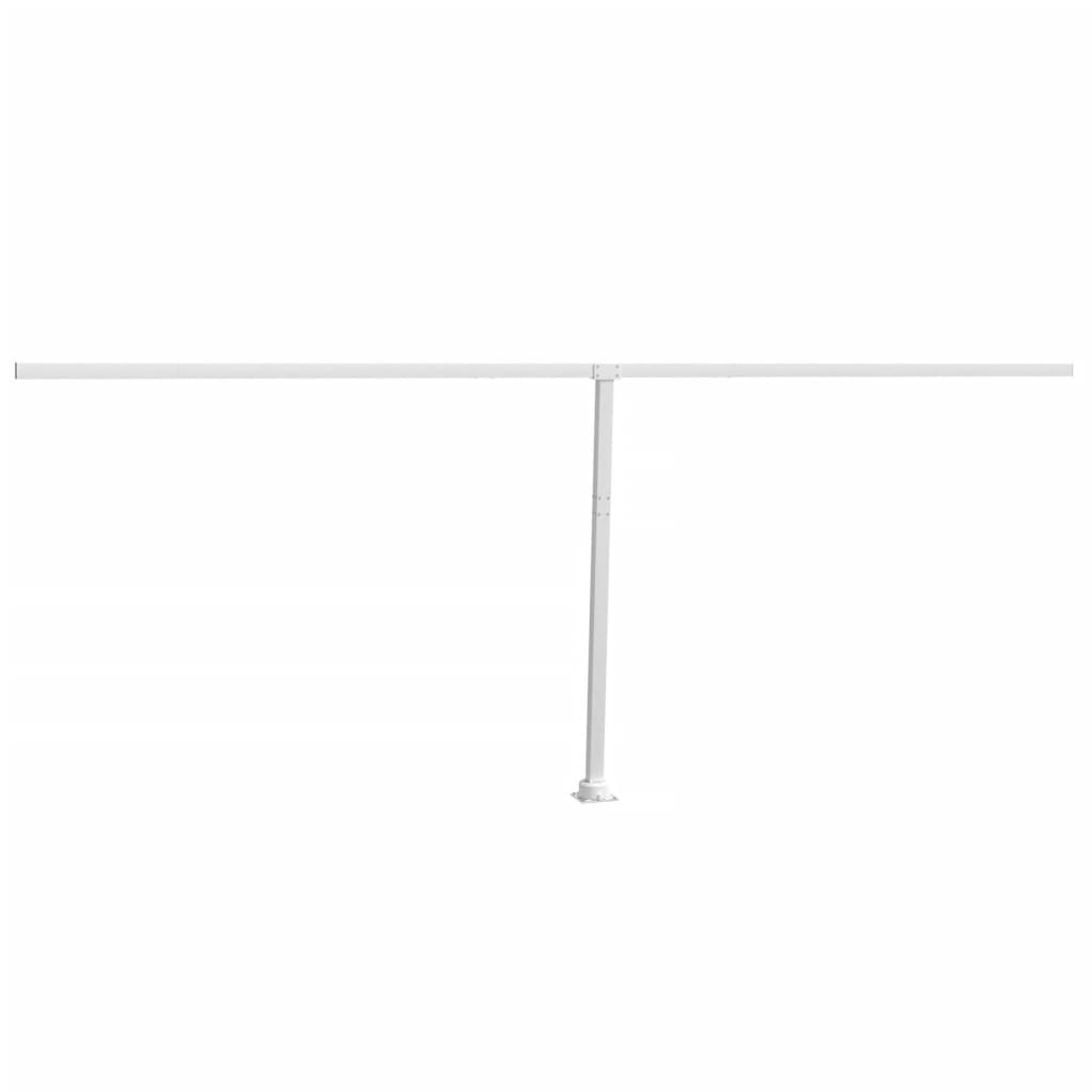vidaXL Komplet stebričkov za tendo bele barve 600x245 cm železo