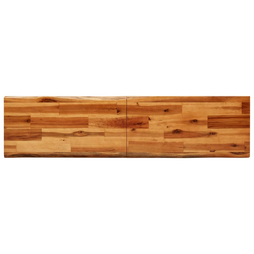 vidaXL Klop z naravnim robom 140 cm trden akacijev les