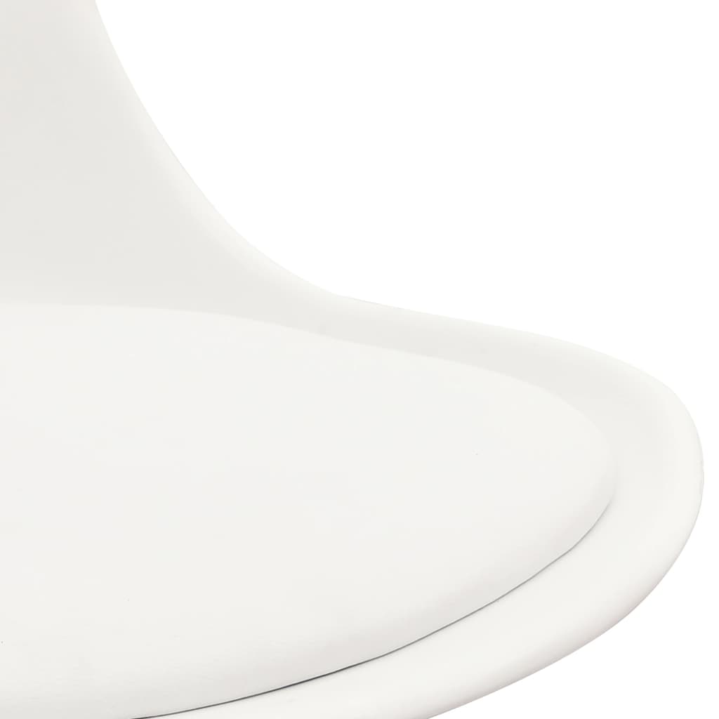 vidaXL Jedilni stol belo umetno usnje