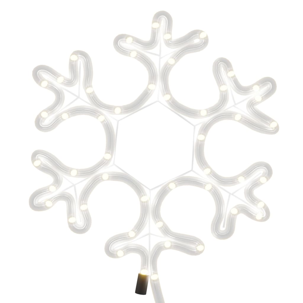 vidaXL Božična snežinka LED 2 kosa toplo bela 27x27 cm
