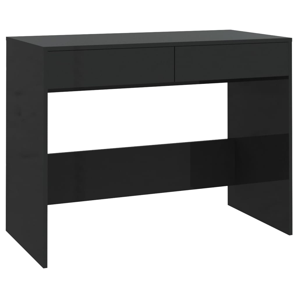 vidaXL Pisalna miza črna 101x50x76,5 cm iverna plošča