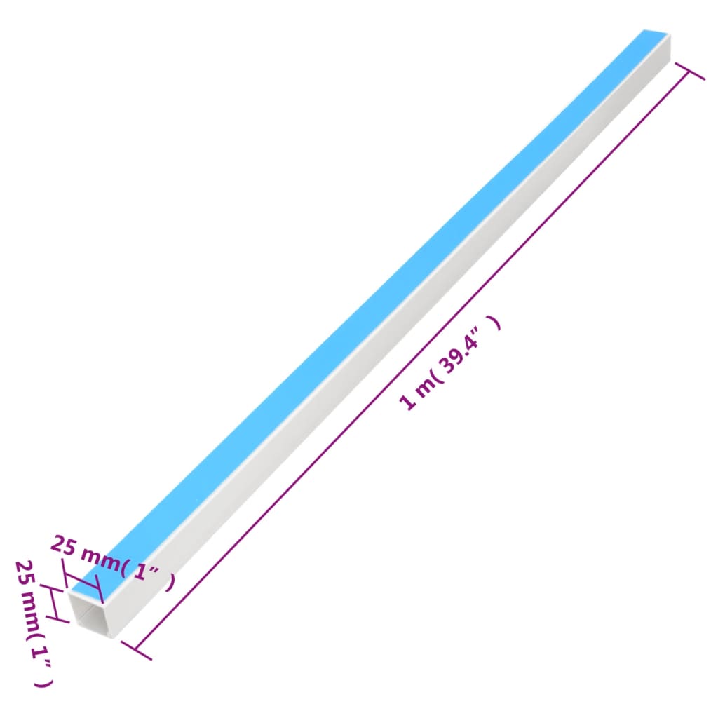 vidaXL Kabelska cev samolepilna 25x25 mm 10 m PVC