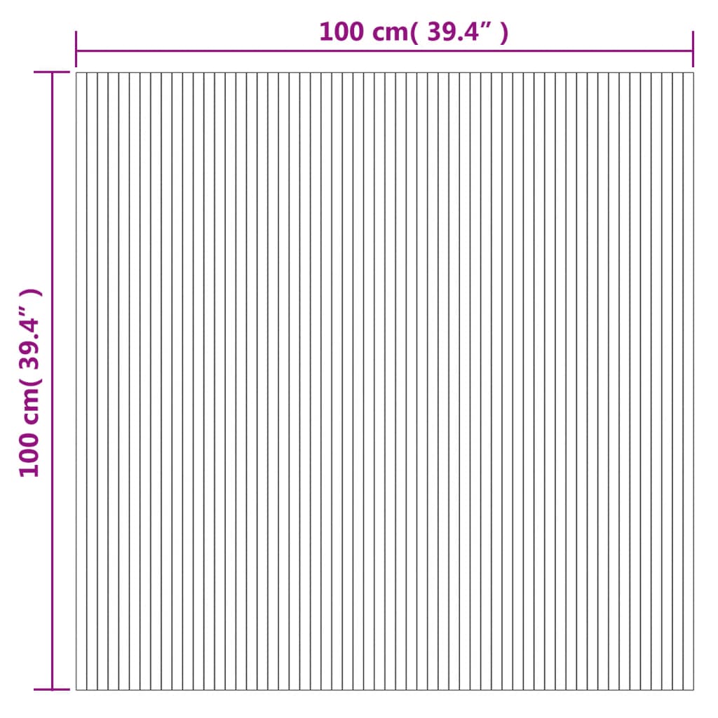 vidaXL Preproga pravokotna svetlo naravna 100x100 cm bambus