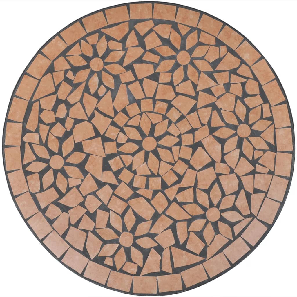 vidaXL Bistro garnitura 3-delna s keramičnimi ploščicami terakota