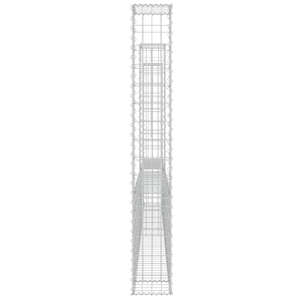 vidaXL Gabion košara U-oblike s 3 stebri železo 260x20x150 cm