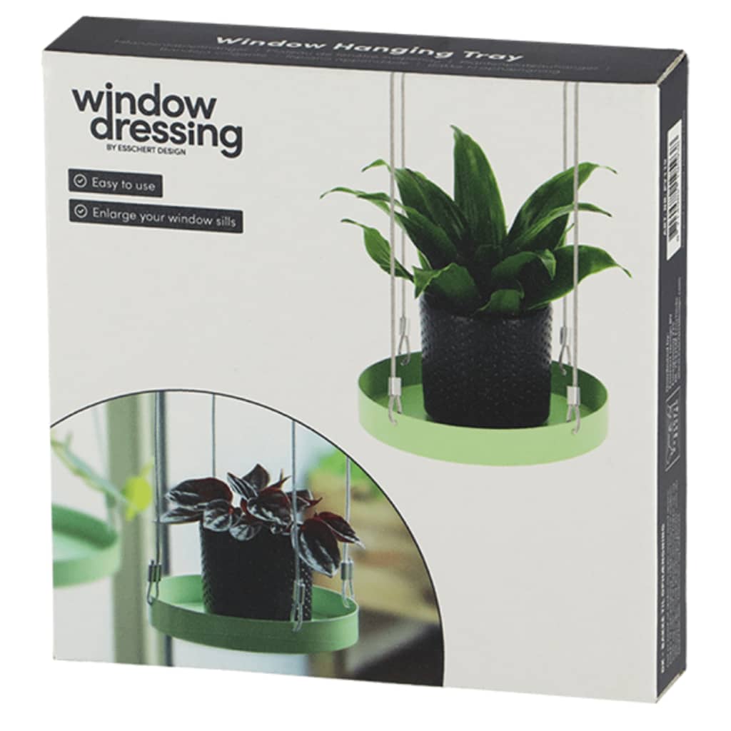 Esschert Design Viseči pladenj za rastline okrogel zelen S