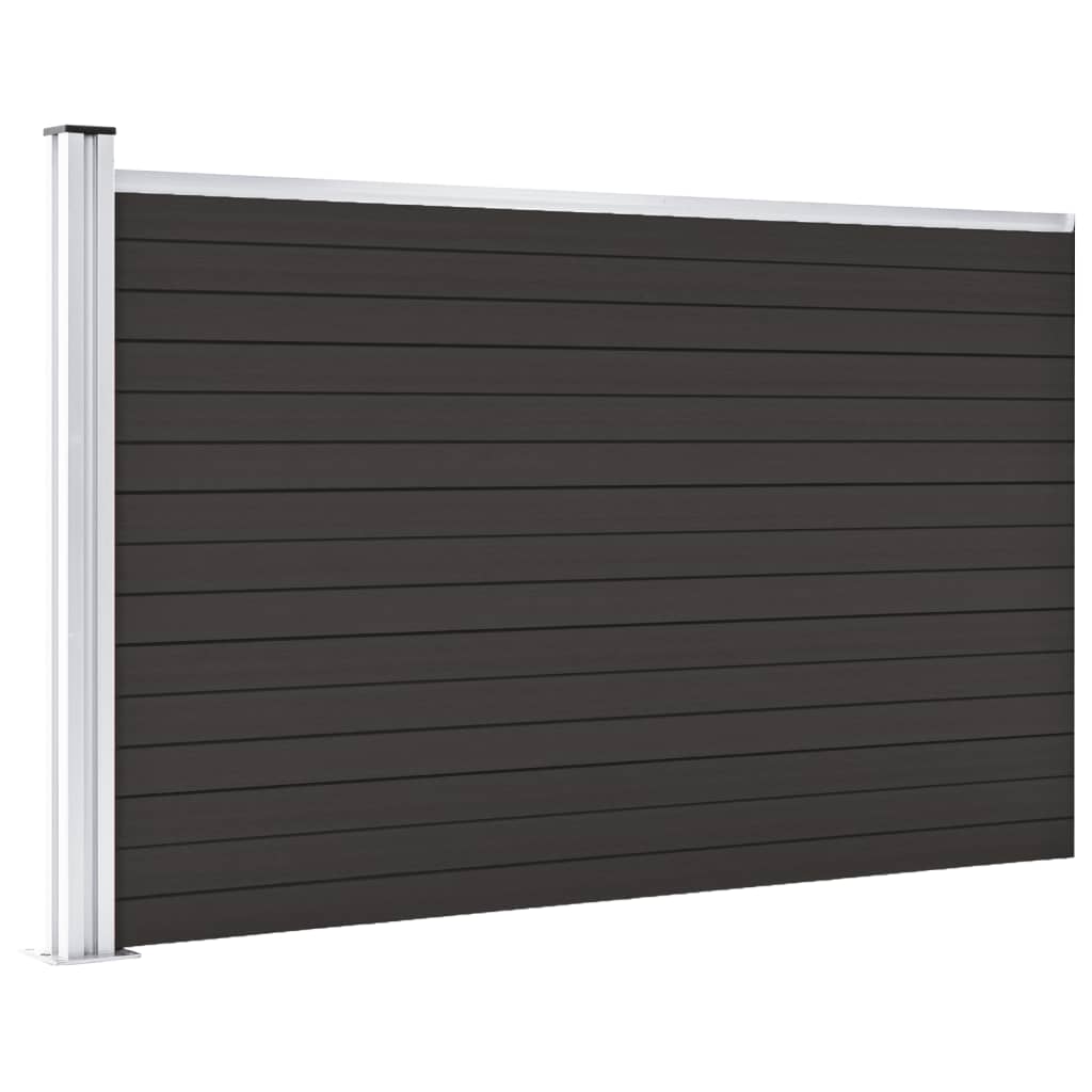 vidaXL Ograjni panel WPC 175x105 cm črn