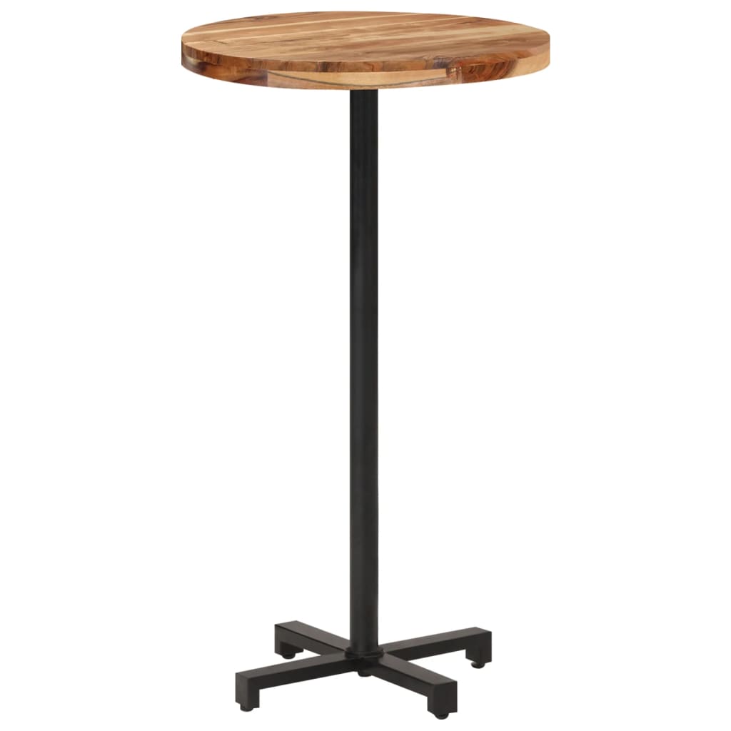 vidaXL Barska miza okrogla Ø 60x110 cm trden akacijev les