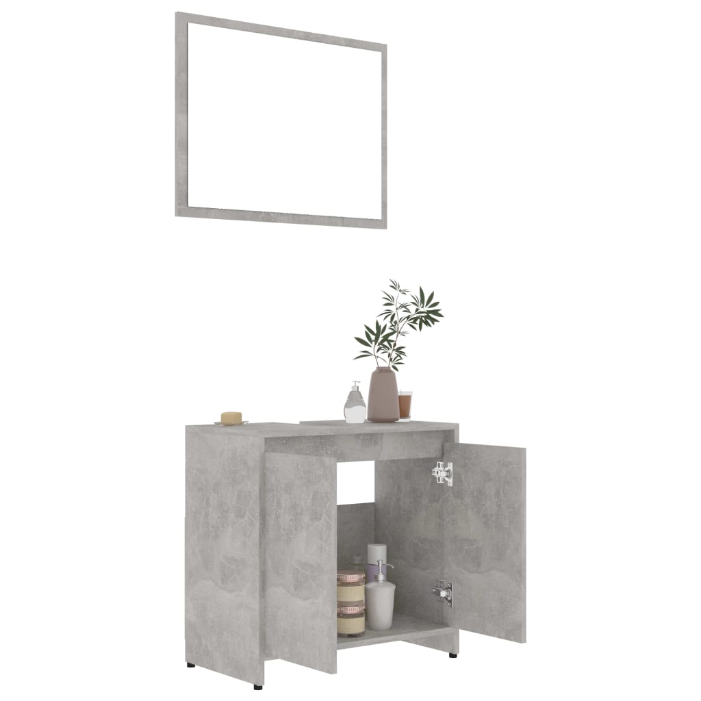 vidaXL Kopalniško pohištvo betonsko sivo iverna plošča