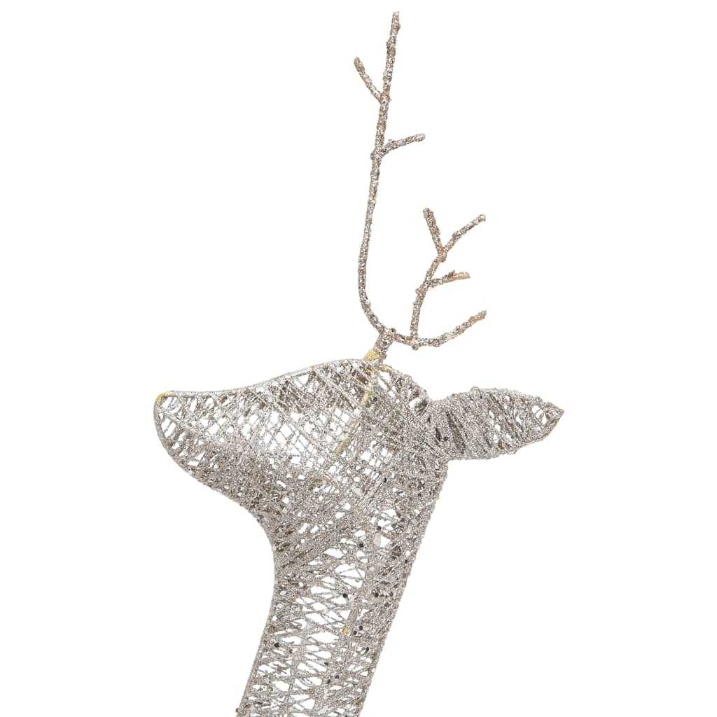 vidaXL Družuna božičnih jelenov 270x7x90 cm zlata toplo bela mreža