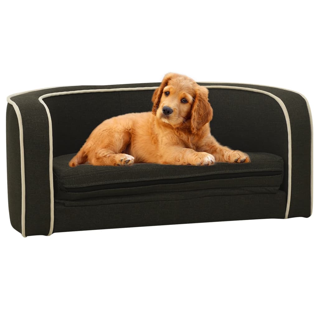 vidaXL Zložljiv pasji kavč temno siv 76x71x30 cm s pralno blazino