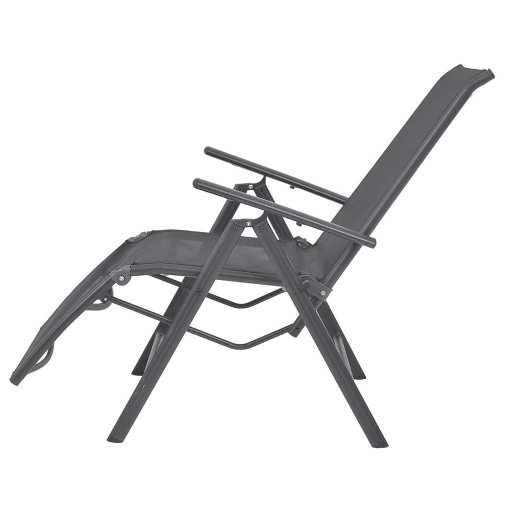 vidaXL Nastavljiv stol aluminij in tekstil črn